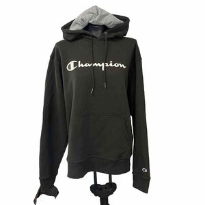 Champion Olive Green Hoodie Champion Logo Drawstring Hood Front Pocket Medium